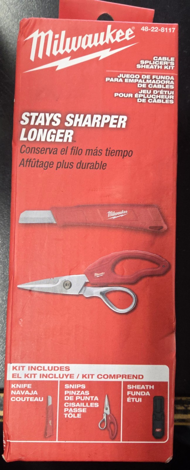 Milwaukee 48-22-8117 Electrician Cable Splicer's Sheath Kit knife snips