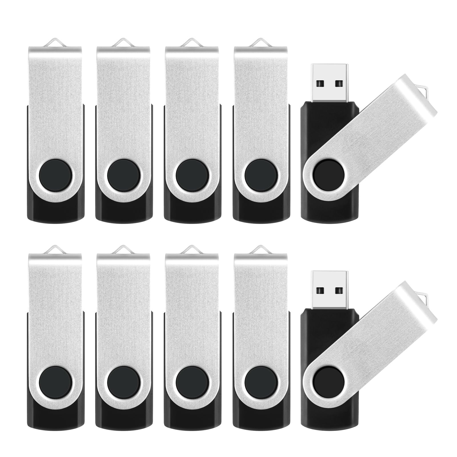 10 Pack USB Flash Drives 256MB, Bulk Thumb 10 Black