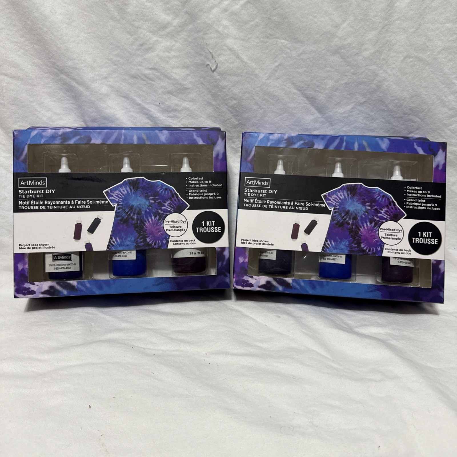 Lot Of 2New ArtMind Starburst Blue PurplDIY Tie Dye 1 Kit Make Up to 9 Item A50U