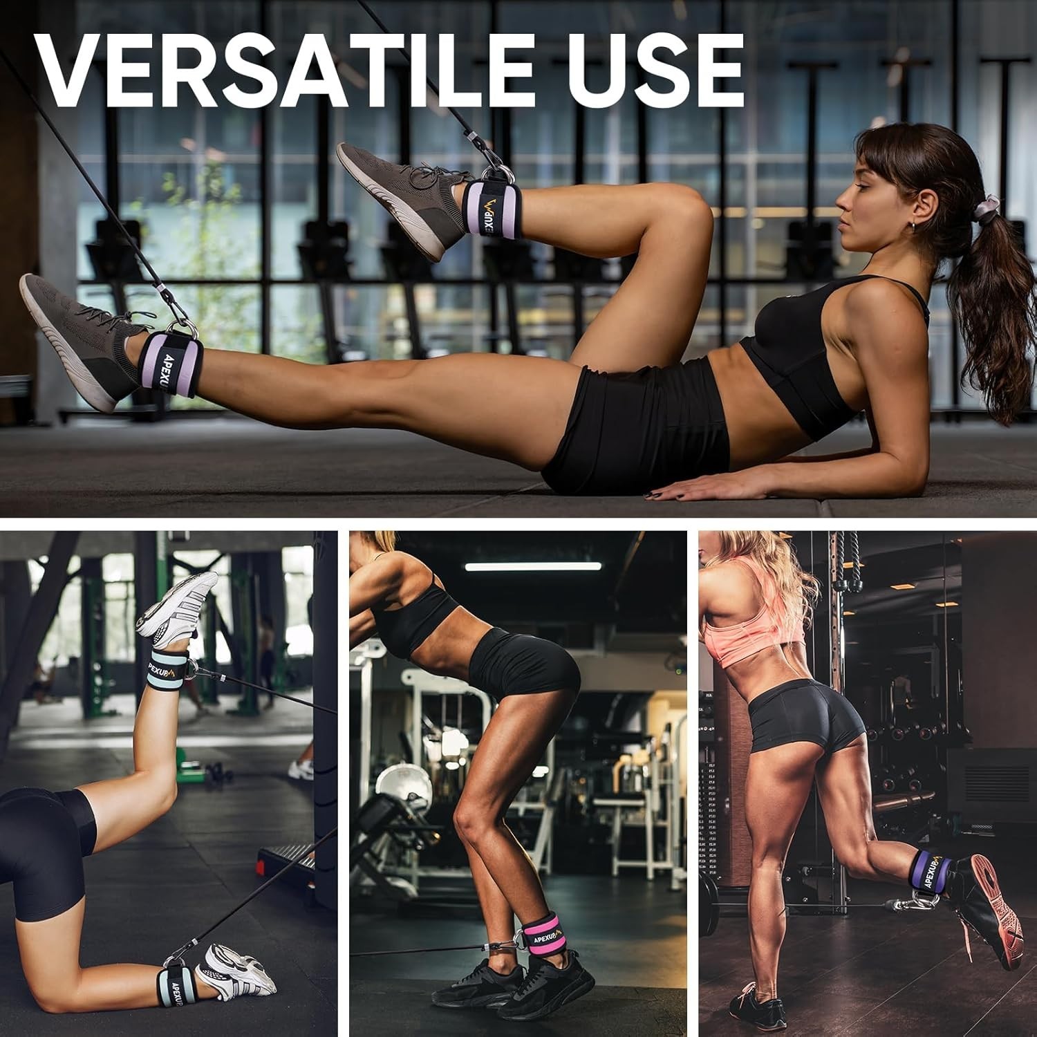 Neoprene Ankle Strap with Adjustable Fit for Cable Machine Workouts