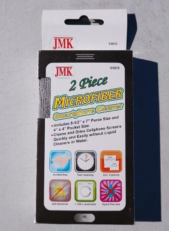 Microfiber Smart Phone Lap Top Cleaner 2-Piece Sizes 4x4" - 8.5x7"