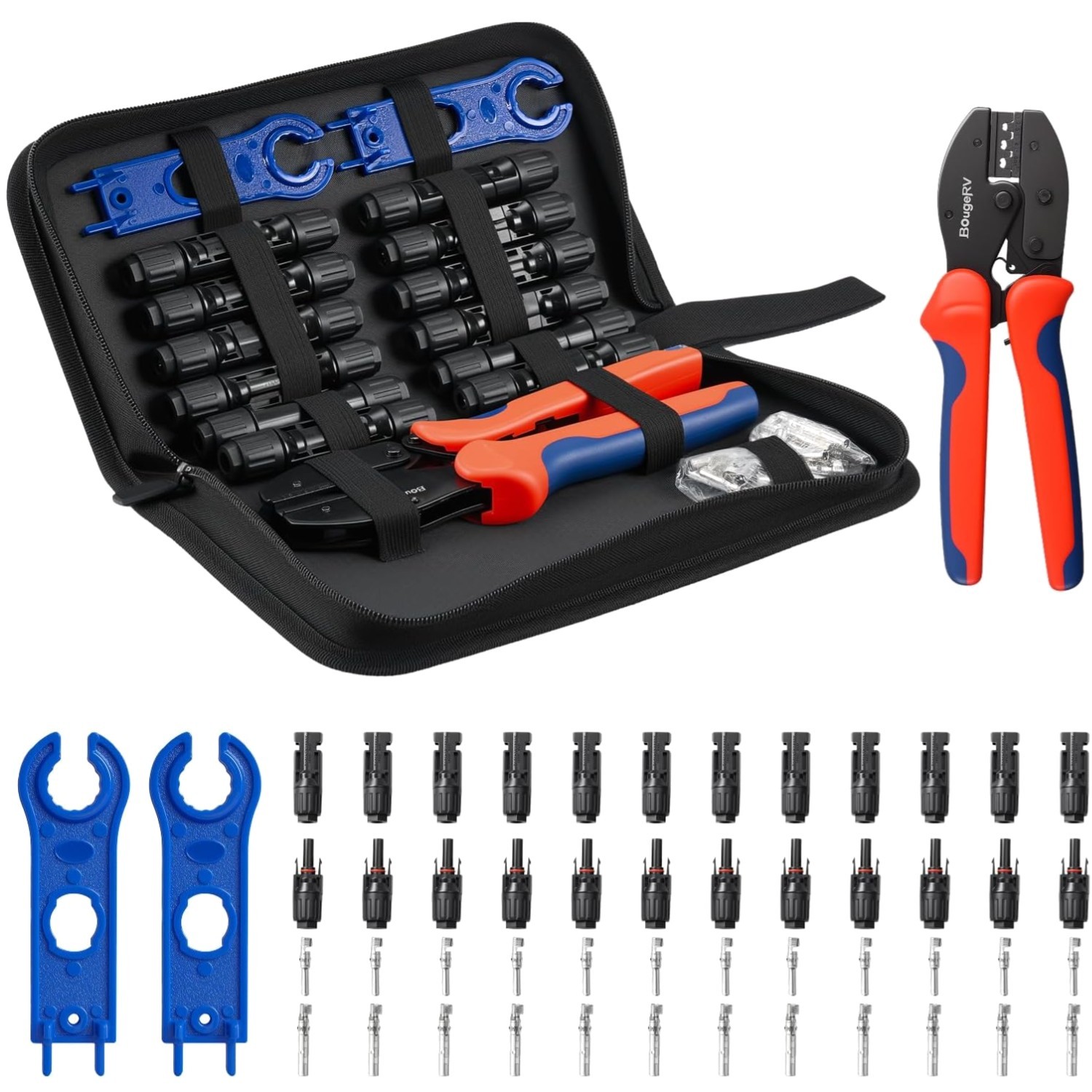 Durable Solar Wire Crimper - 12 Pairs Connectors