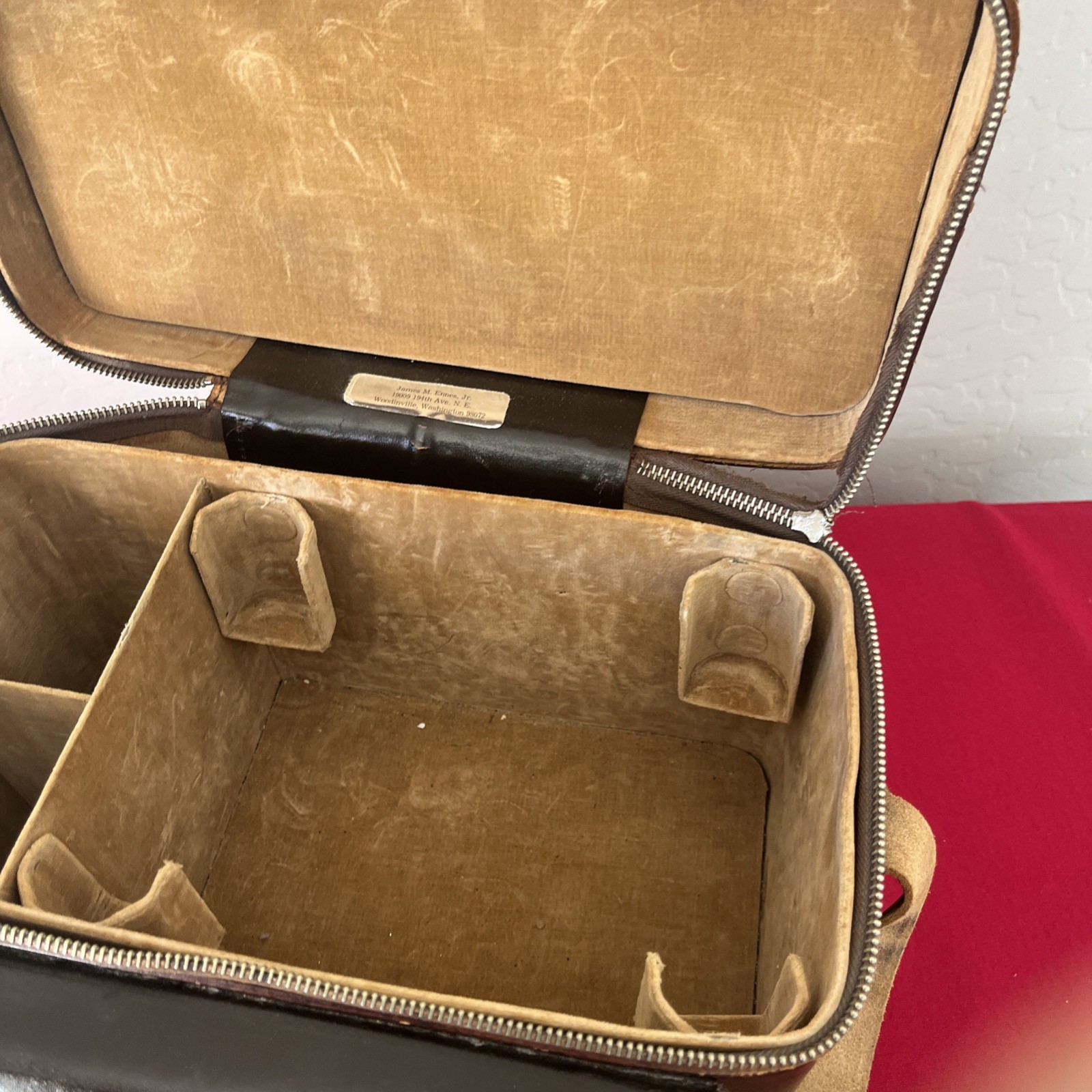 Vintage Nikon hard leather camera bag