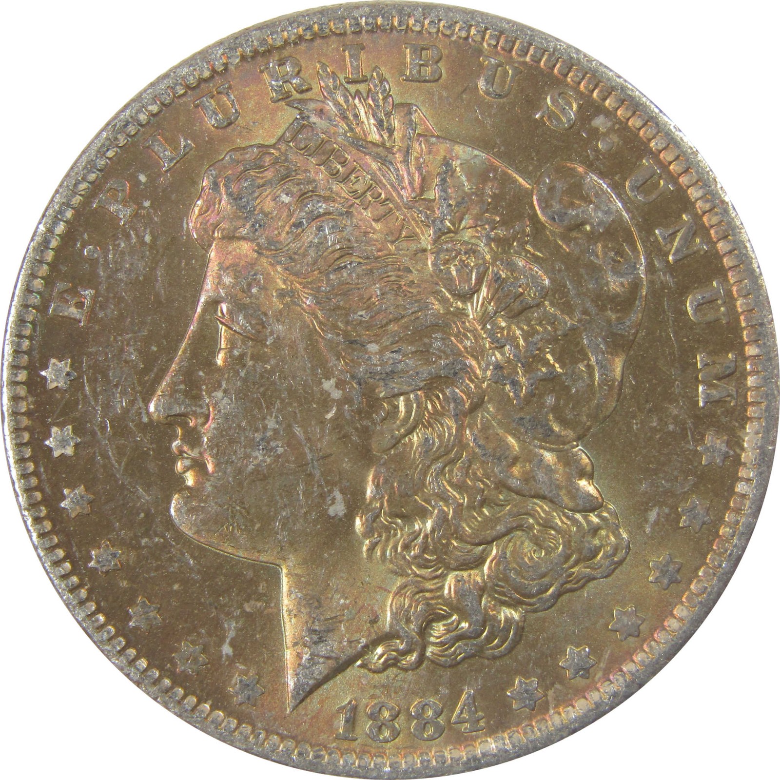 1884 O Morgan Silver Dollar BU Choice Uncirculated Toned SKU:I24196