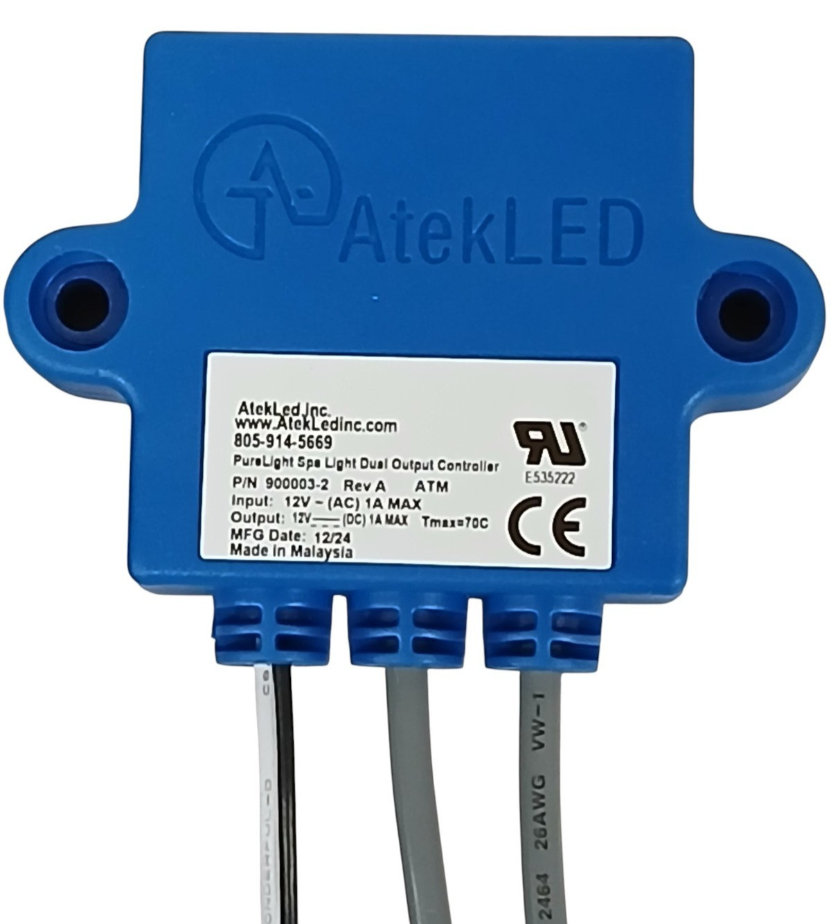 AtekLED 900003-2 PureLight Controller Spa Light Dual Output Controller