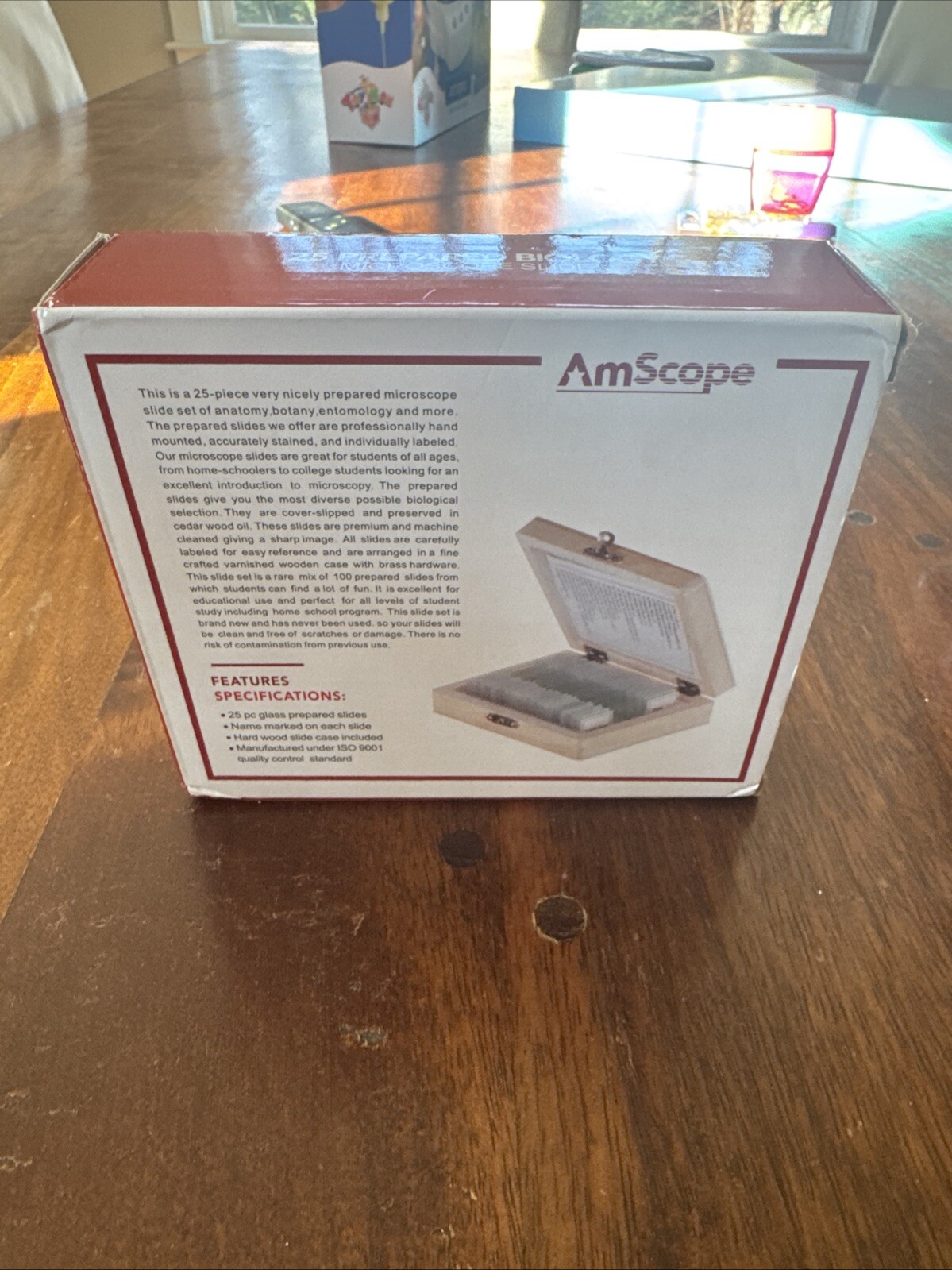 AmScope 25 Prepared Biology Microscope Slides Etymology Hematology NEW Open Box