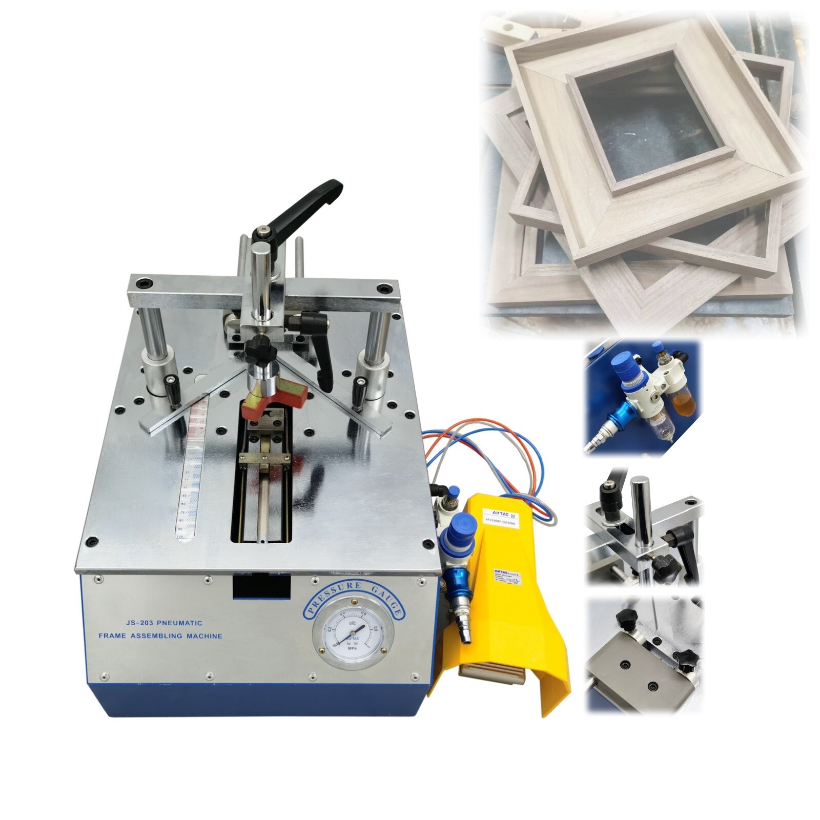 Pneumatic Mirror Frame Angle Nailing Machine Seamless Wood Nailing Machine