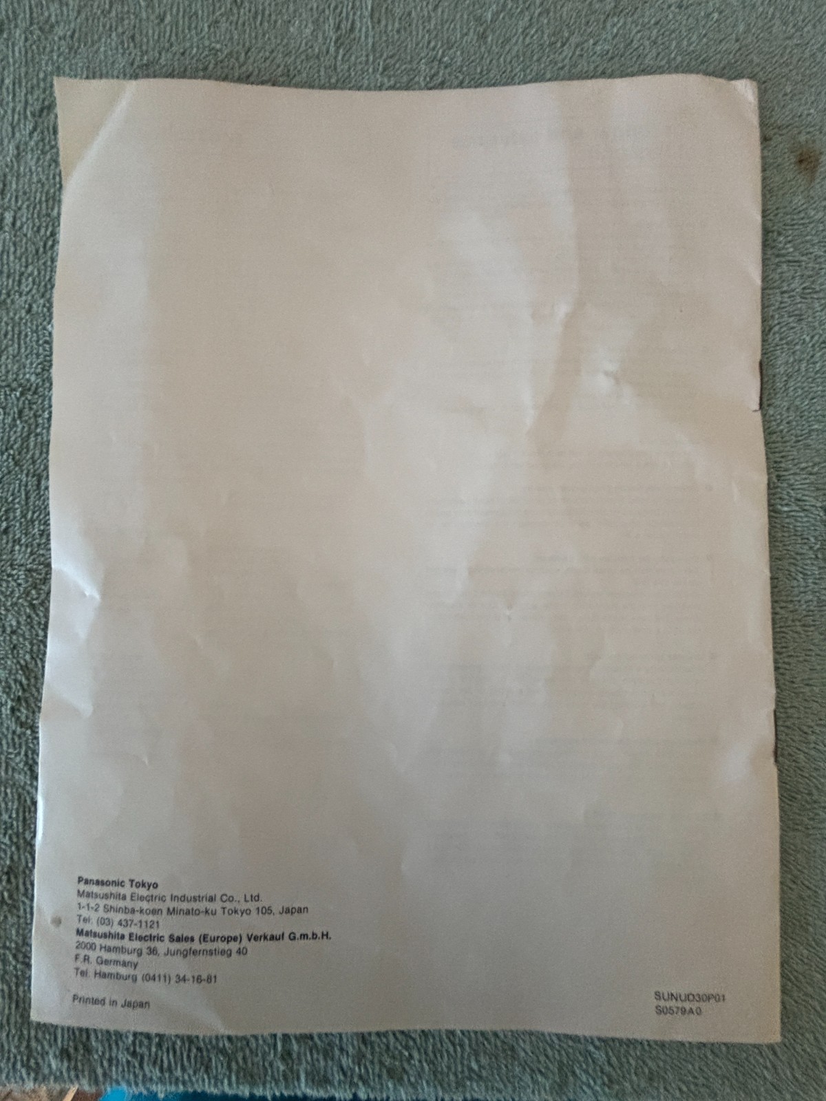 Technics SL-D3 Original Owner's Manual-Good Instructional Document