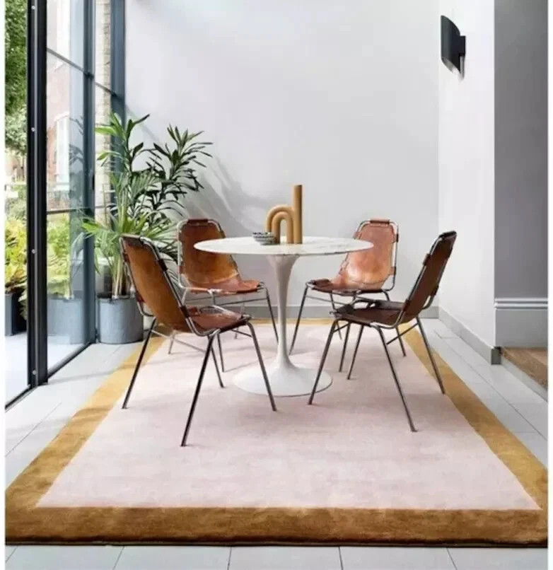 Handmade Design Rug Hand Tufted Wool & Viscose Brown/Light Pink Area Rug 8x10