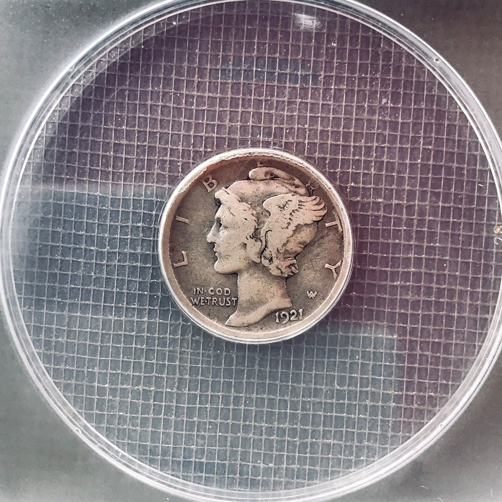 1921-P Philadelphia Mercury Dime 10C VG10 ANACS Certified -U.S. Coins: Silver