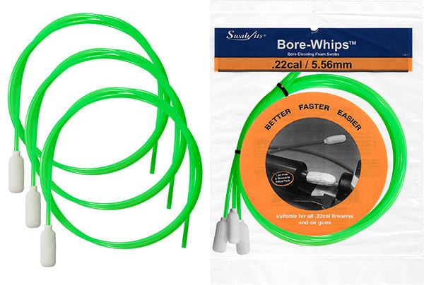 (Single Bag) .22cal/5.56mm Pull-Thru Cleaning Bore-whips™ by Swab-its® -