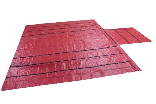 Heavy Duty 18oz Lumber Tarp 20x18 (6' Drop with 6' x 8' Flap) - Red