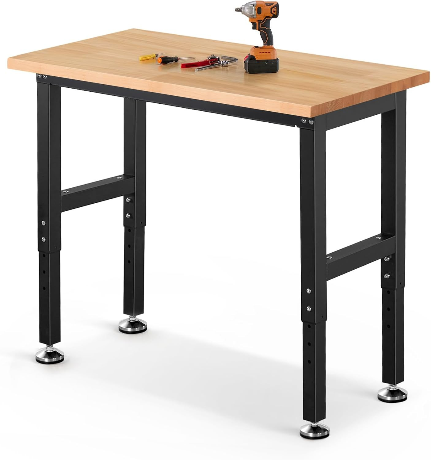 Work Bench 41 Inch Workbench for Garage Adjustable Height Heavy Duty Work Table