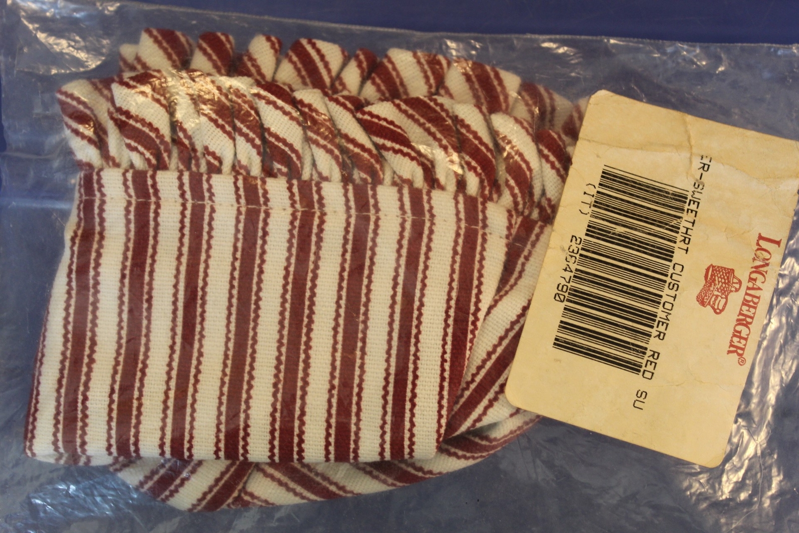 Longaberger 1997 Sweetheart Sweet Treats Basket Red Ticking Liner #2364790
