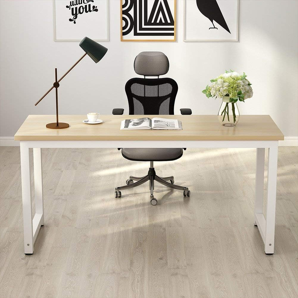 Spacious 63" Walnut Computer Desk for Home Office & Study Workstation