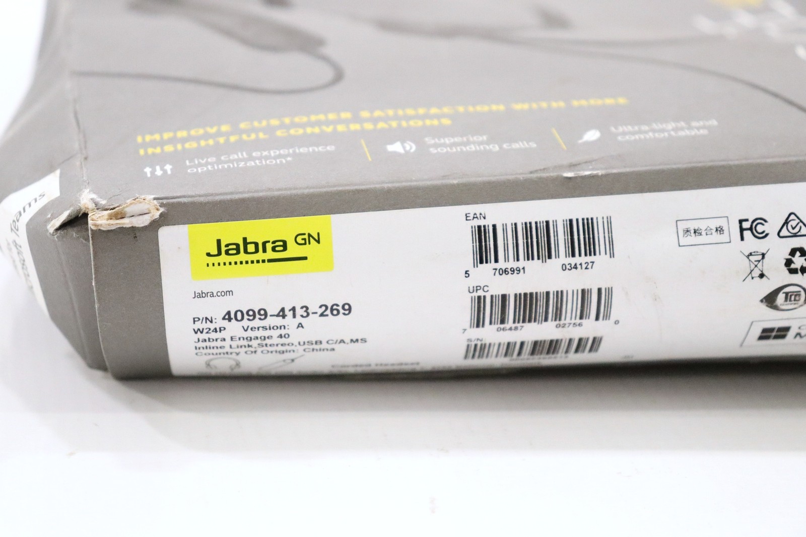Jabra Engage 40 Type C 4099-413-269 Inline Link Stereo USB Headset
