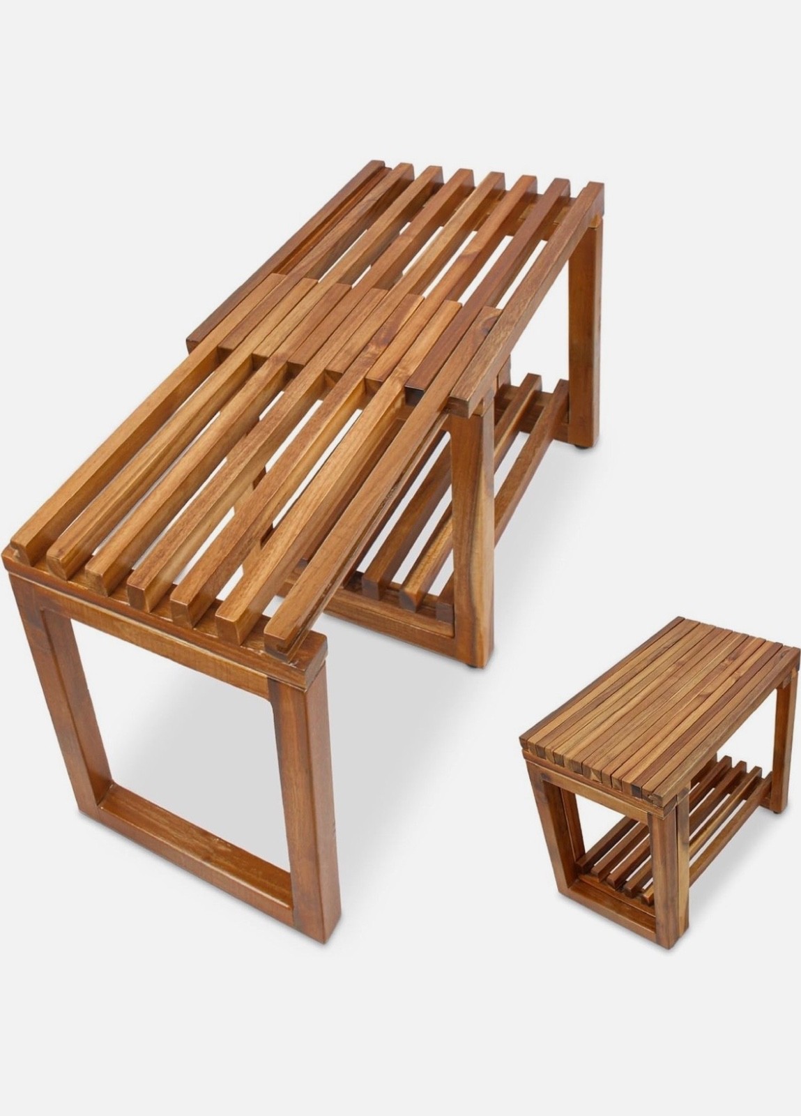 Enzeki brown wooden shower stool
