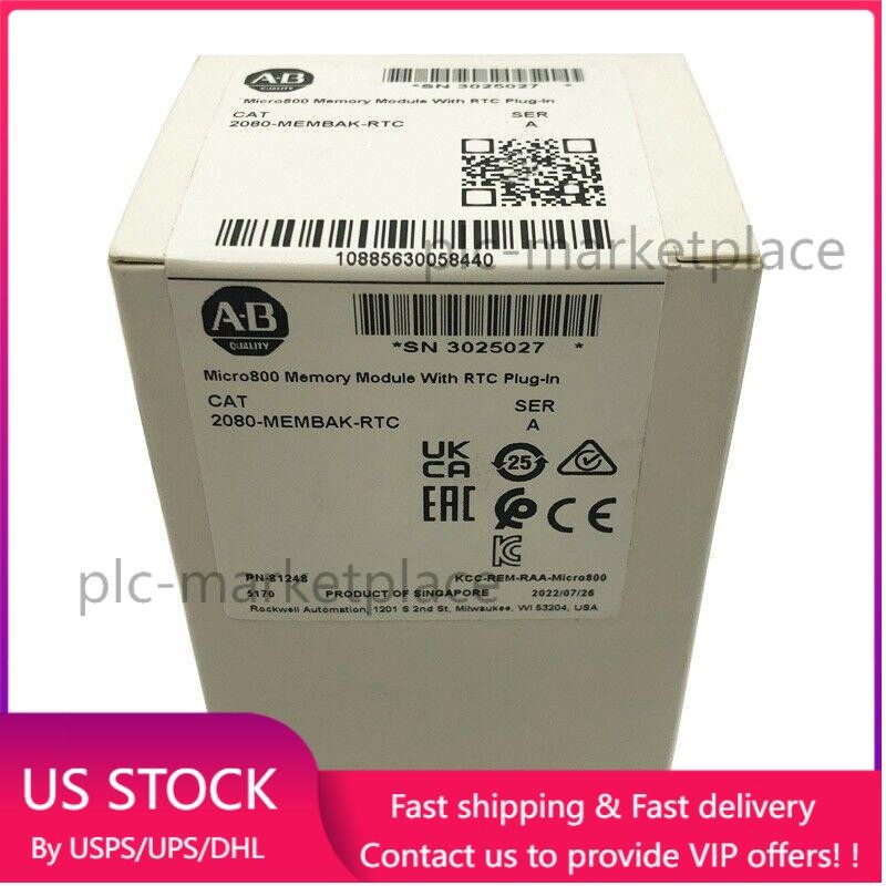 NEW Original Allen Bradley 2080-MEMBAK-RTC Memory Module With RTC Plug-In