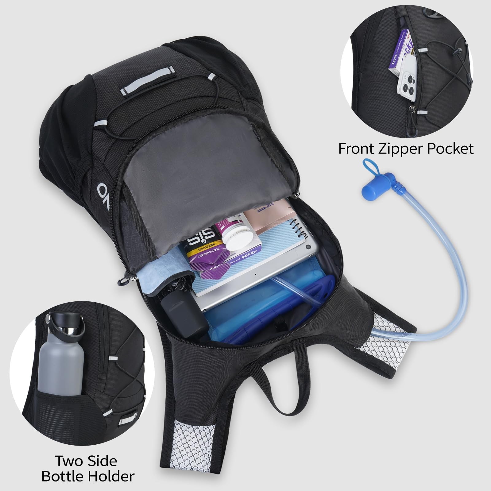 Lightweight Hydration Backpack, Running Backpack with 2L Water Bladder,
