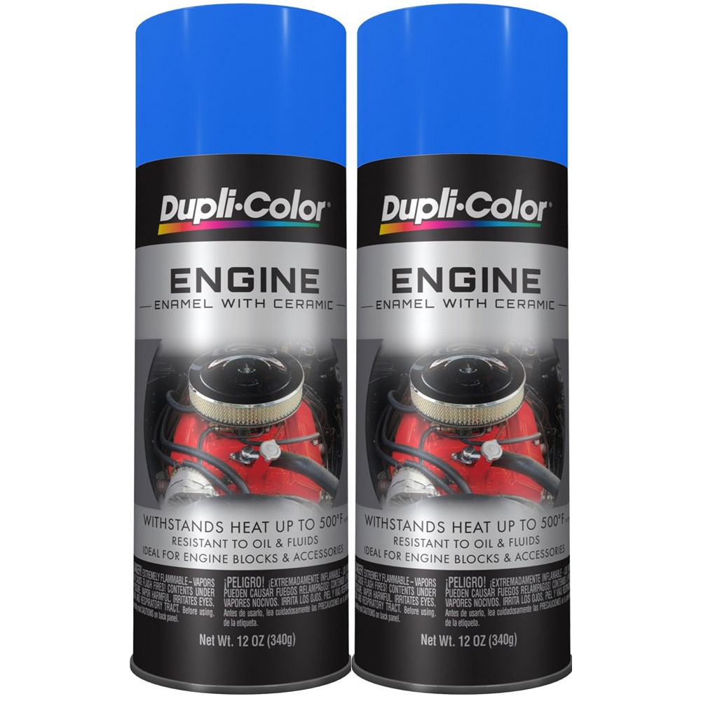 Duplicolor DE1601 (2-Pack), Engine Enamel Paint, Ford Blue, 12 oz Aerosol