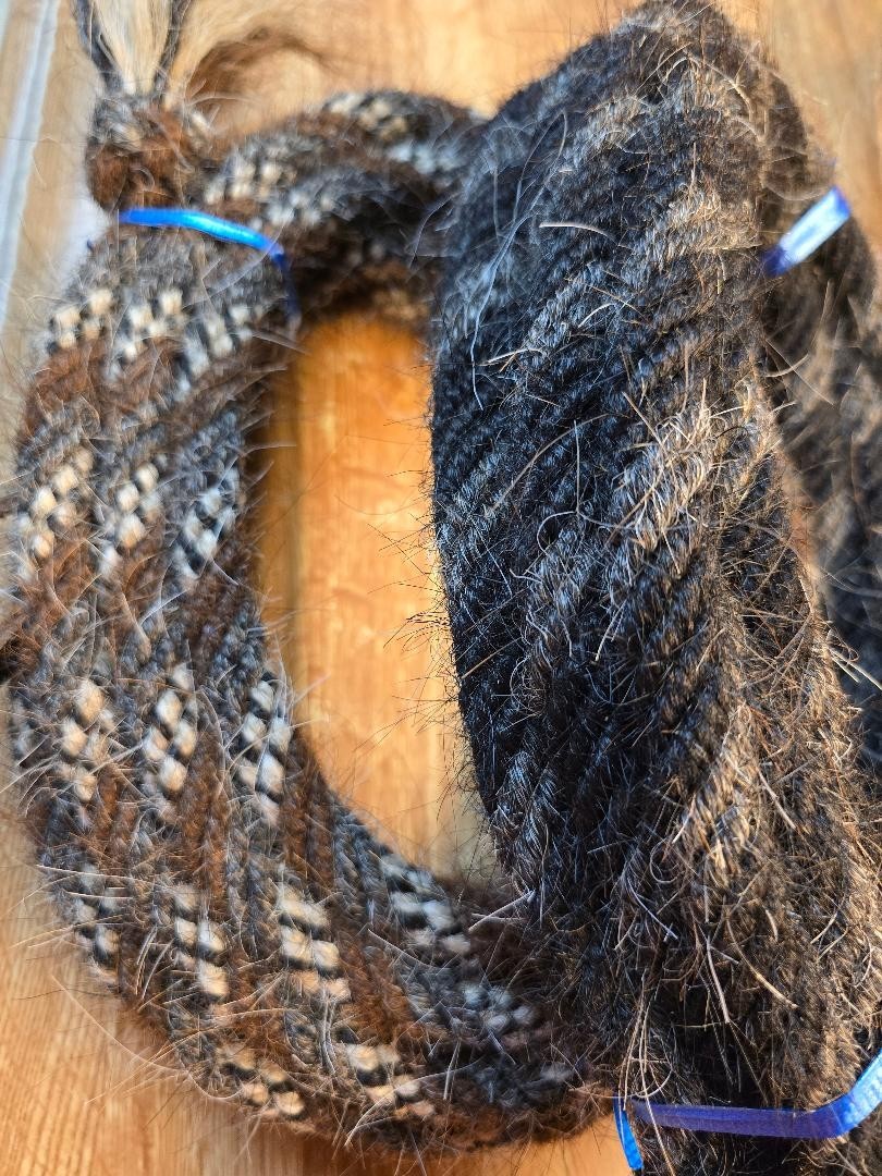 Mane Horse Hair Mecate 22 feet long, 5/8" dia., Choose from 2 Natural Colors
