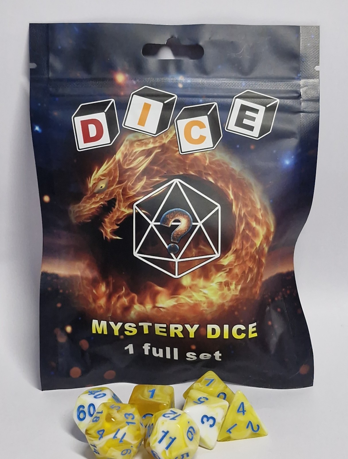 Wargames Roleplay D&D Mystery Dice Pack 7 Different Sided Dice