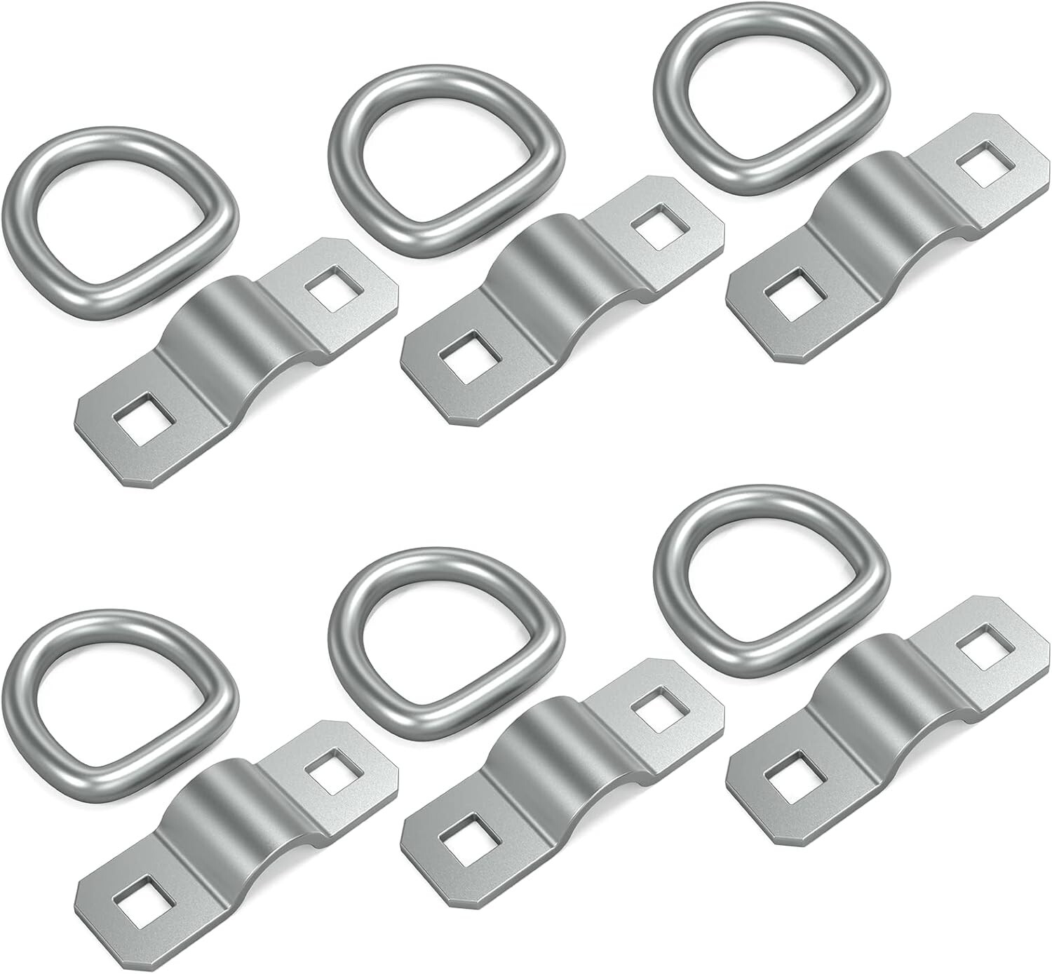 6PCS 3/8" D Ring Tie Down Anchor Trailer Tie Down