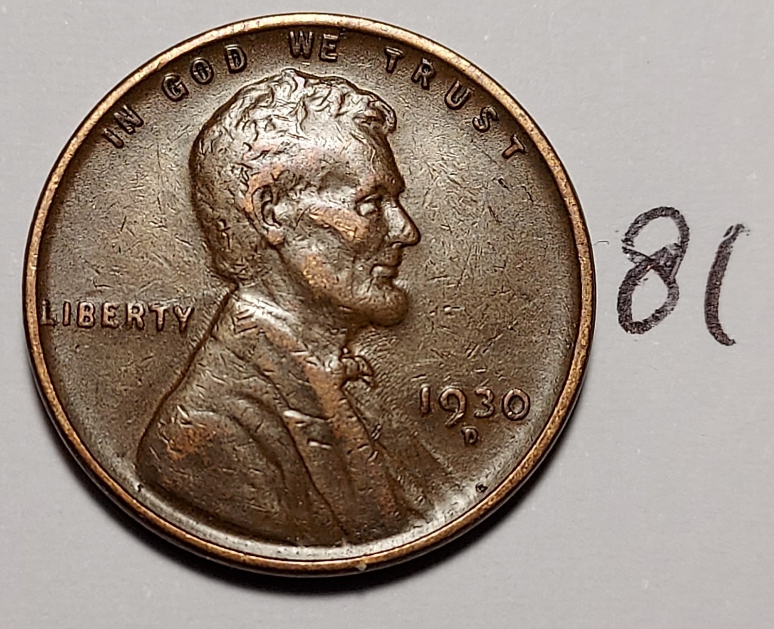 1930-D Lincoln Wheat Cent VERY FINE  #81