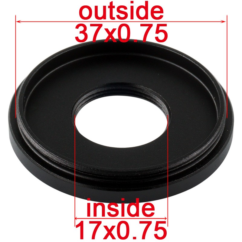 37-17 Step Down Filter Ring 37mm x0.75 Male to 17mm x0.75 Female adapter