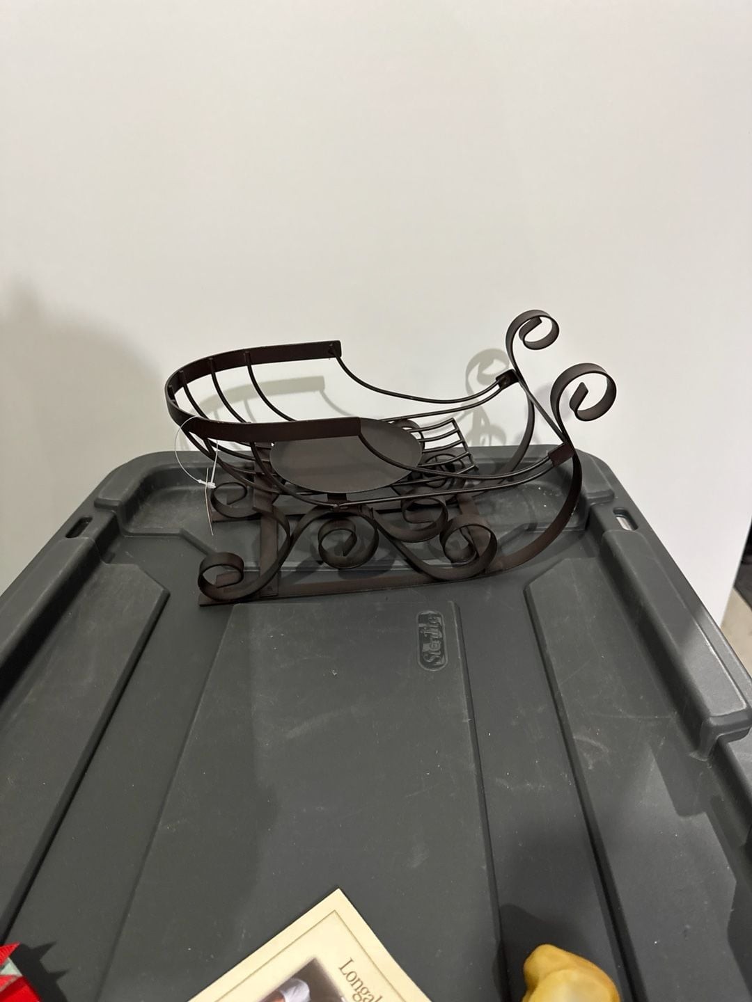 Holiday Helper Metal Sleigh Pillar Candle Holder