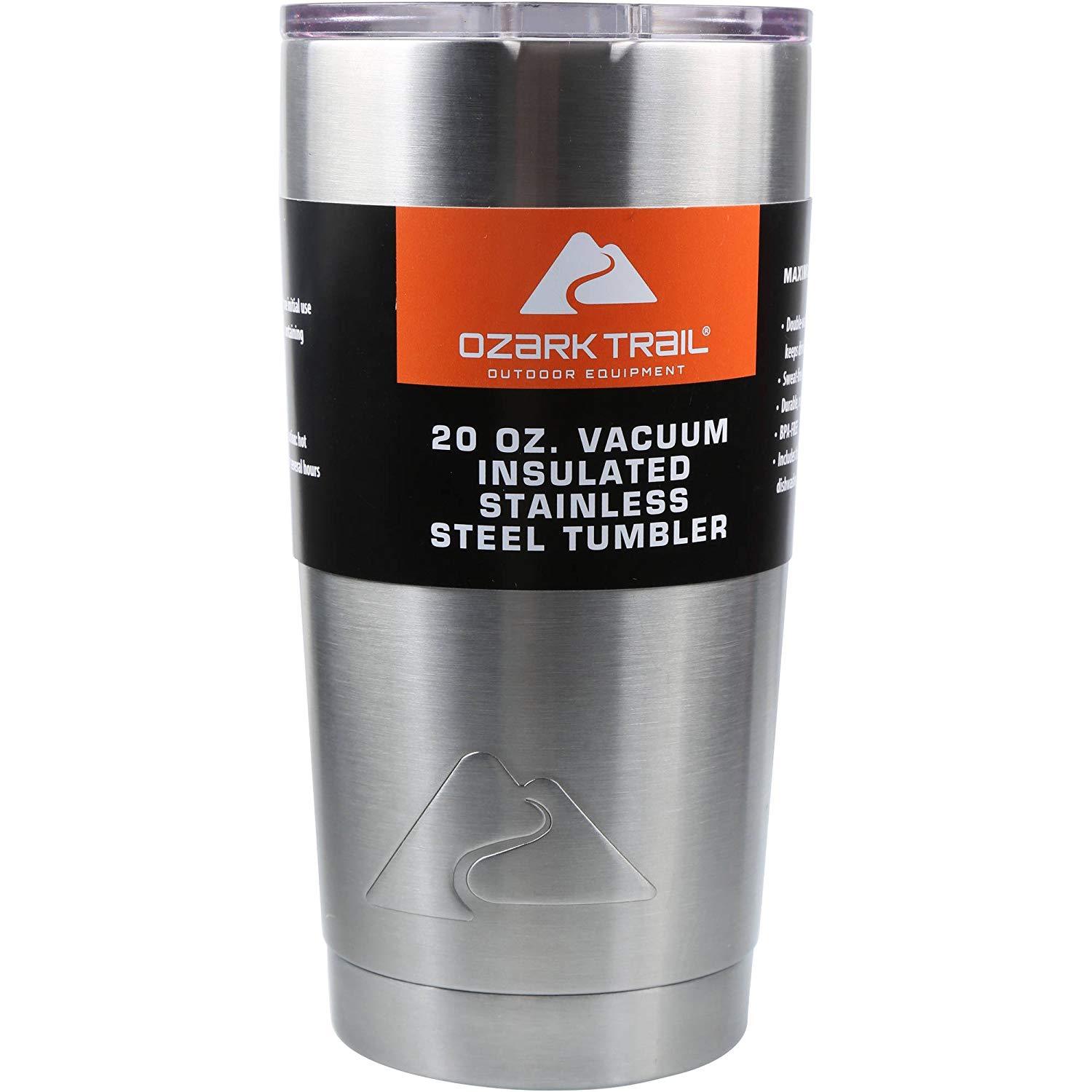 Hot Cold Ozark Trail 22 oz Camping Vacuum-Sealed Stainless Steel Travel Tumbler