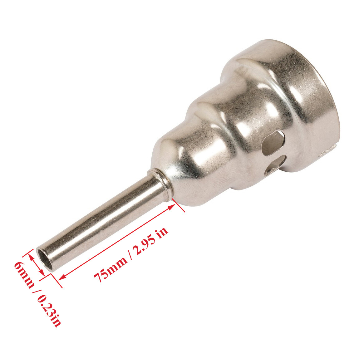 Tubular Nozzle Ø 35.5mm/1.4in for Heat Guns Nozzle, Ø 6 mm, 75 mm