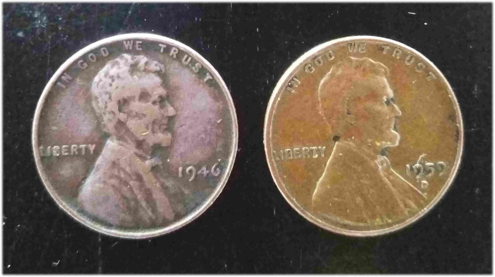 1959 D Penny & 1946 No Mint Mark Penny