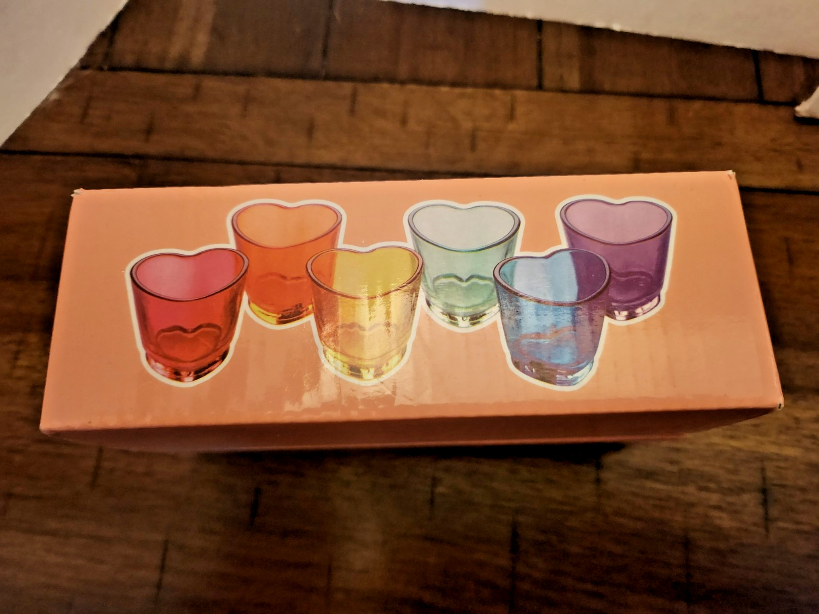 Jaepsing Heart Shaped Multi Colored Glass Shot Glasses New in Package