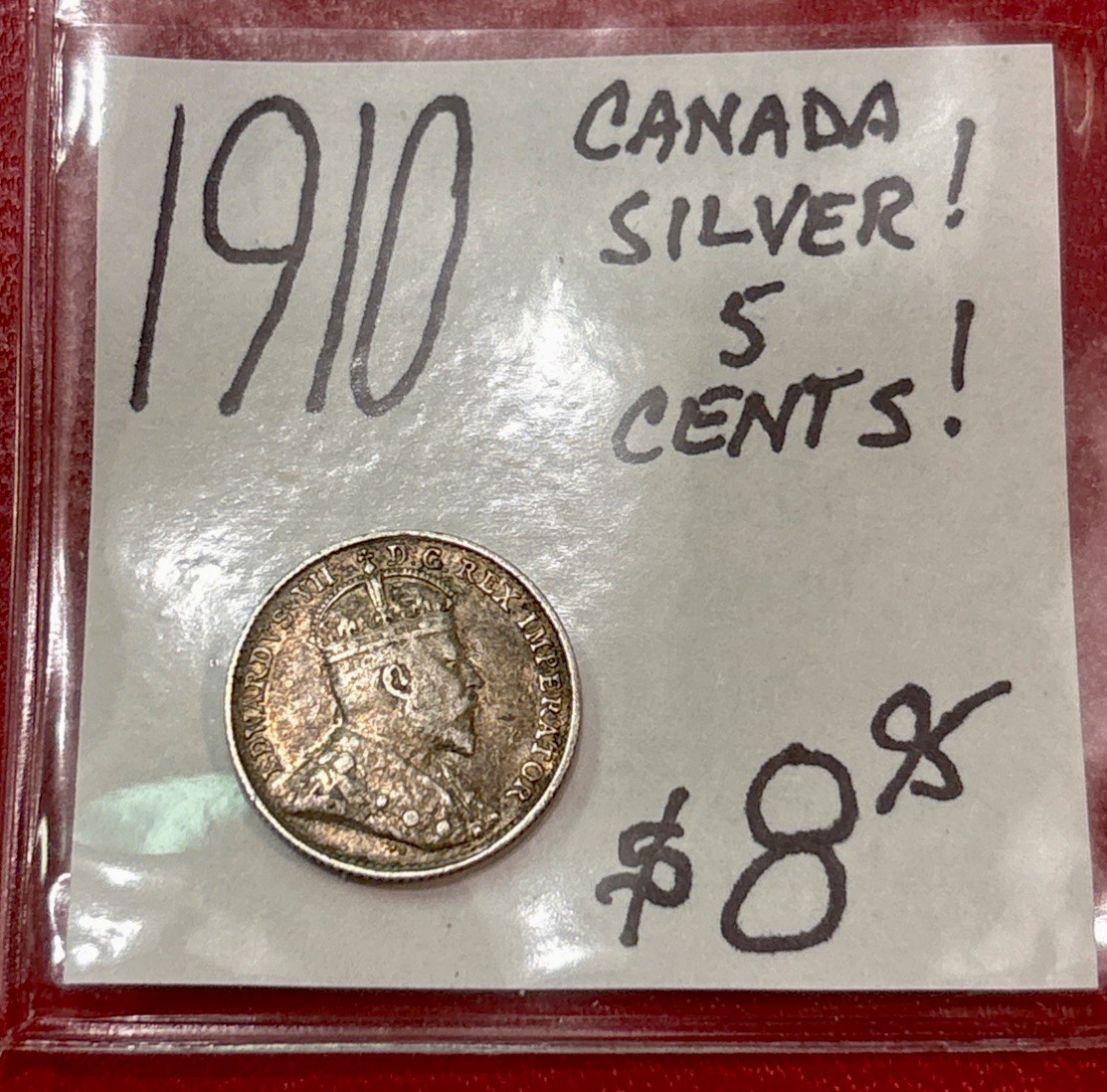 1910 Canada Silver! 5 Cents! ENN Coins