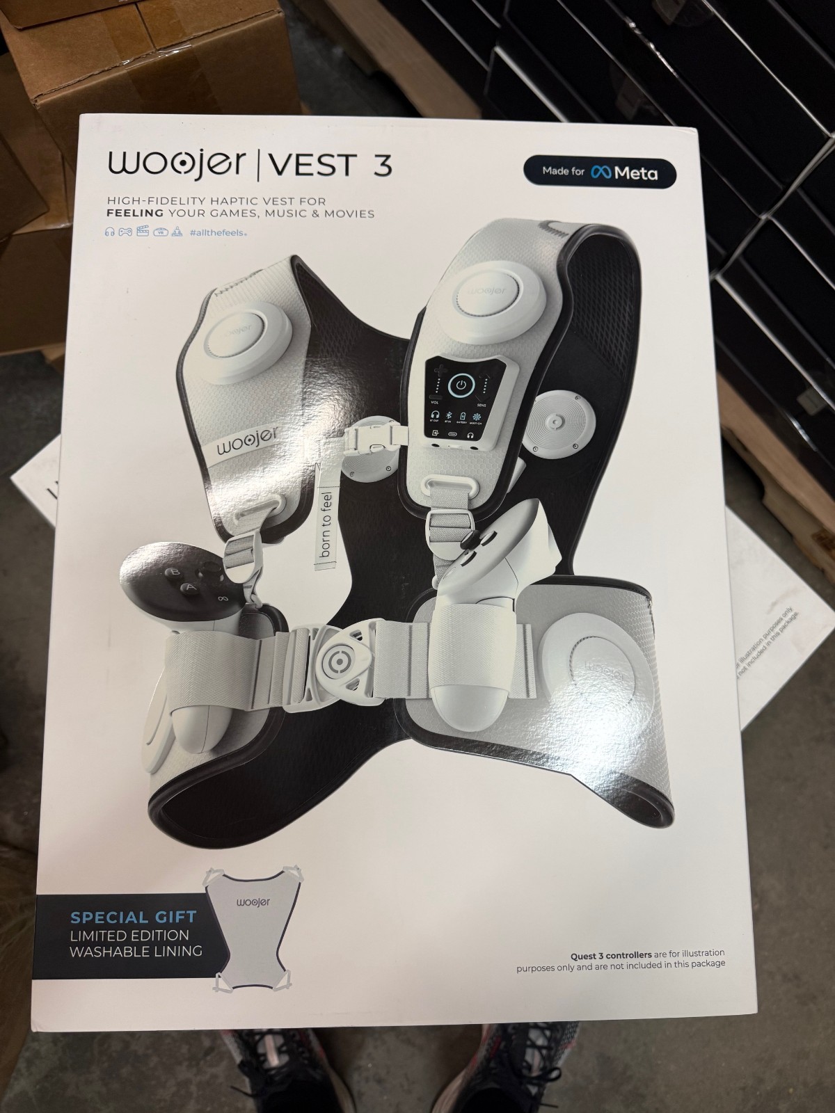 OB  Woojer Vest 3 META WHITE Haptic Feedback For Gaming WJRV3-101NM