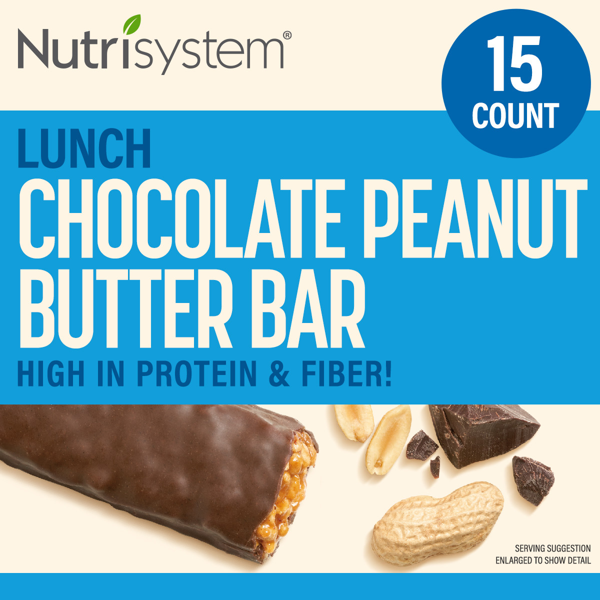Chocolate Peanut Butter Bar Pack Ready to Eat Lunch Healthy Weight Loss 15 Pcs