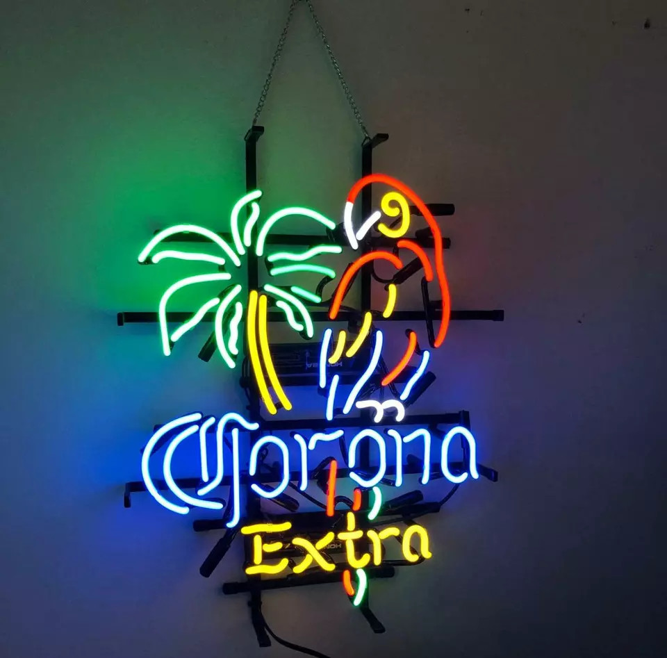 17"x14" Corona Extra Parrot Palm Tree Neon Sign Lamp Light Visual Room Club LY