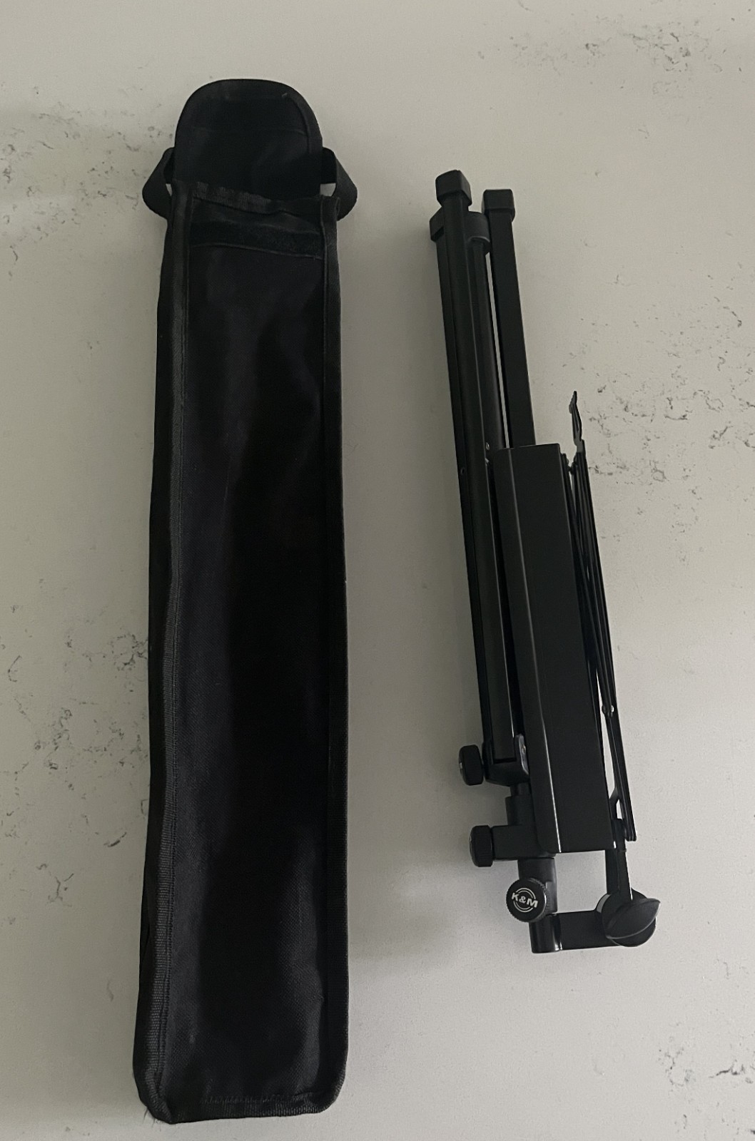 K&M Heavy Duty Folding Music Stand; NEW Condition - Black w/Case