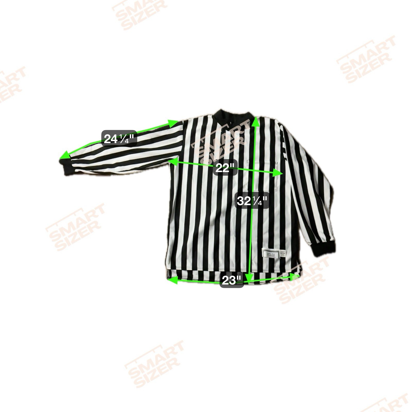 Strips Plus Athletic Ref Shirt Referee Umpire Black White Size L Long Sleeve