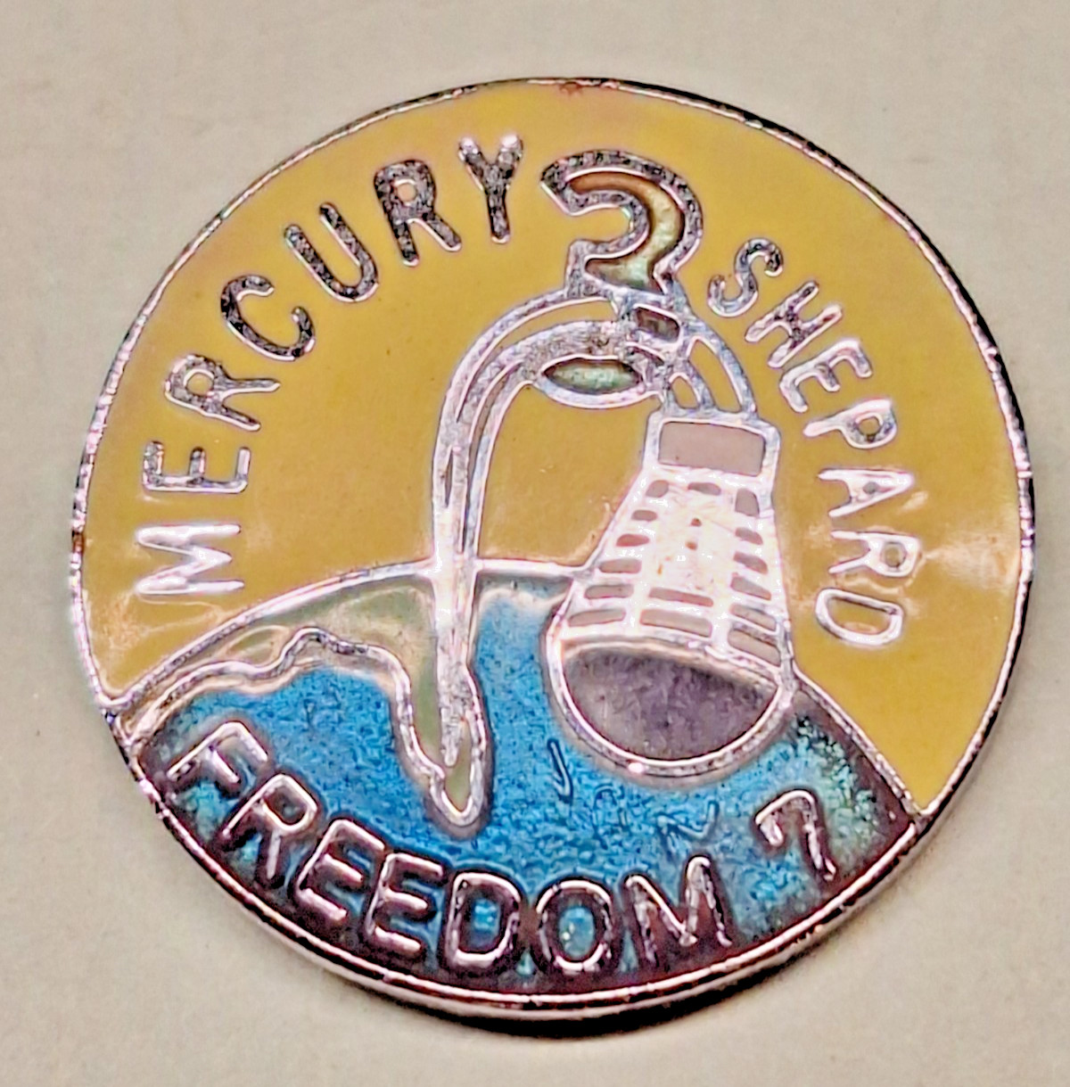 MERCURY 3 FREEDOM 7 CARRIED ALAN SHEPARD LAPEL PIN