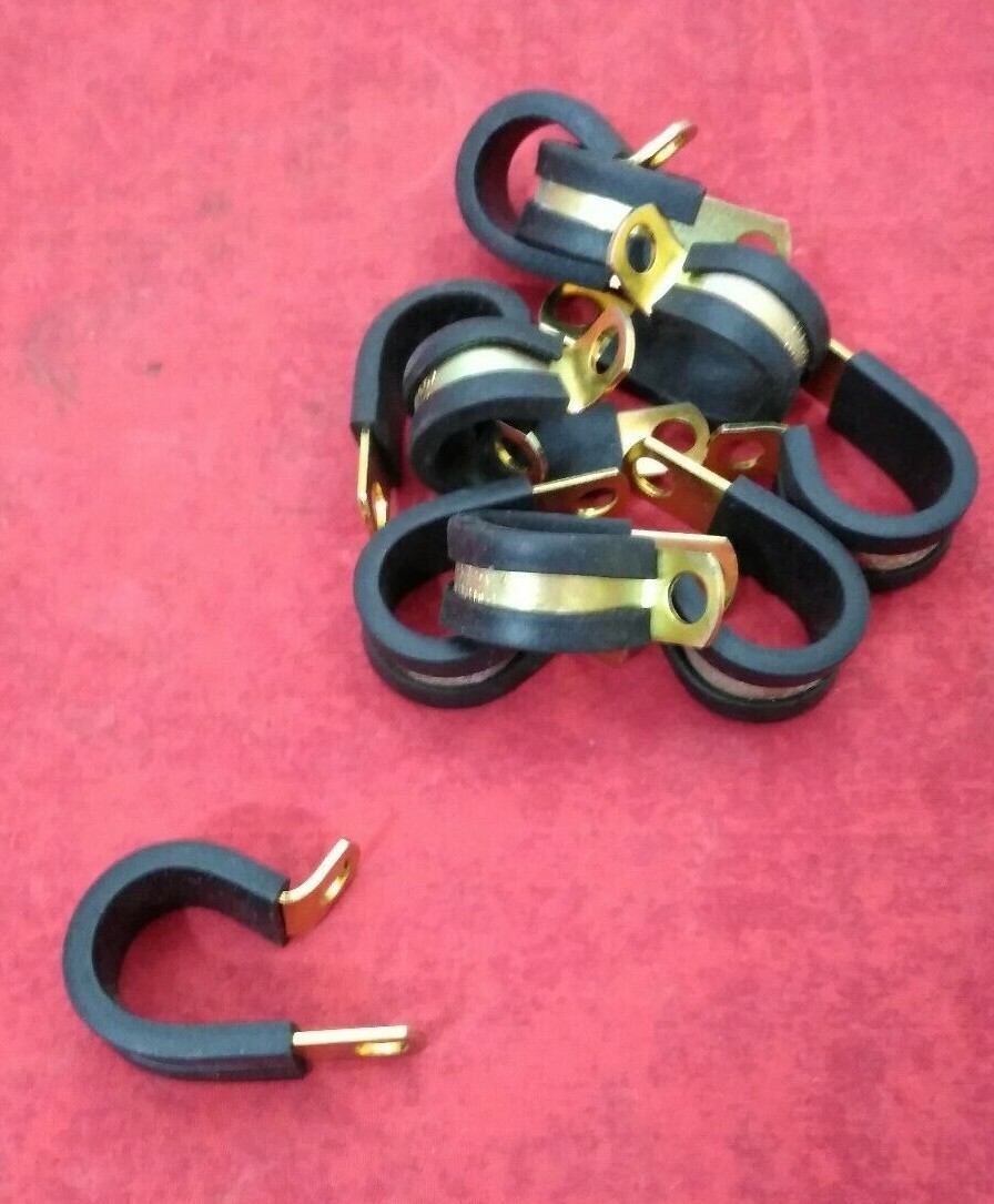 QTY: 10 NEW Cushioned Metal Clamp Loop 5/8" Cadmium Band  5340-00-705-7338