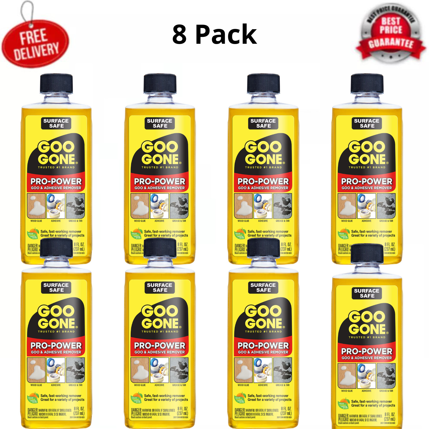 (8 Pack) Goo Gone 8 oz. Pro Power Adhesive Remover
