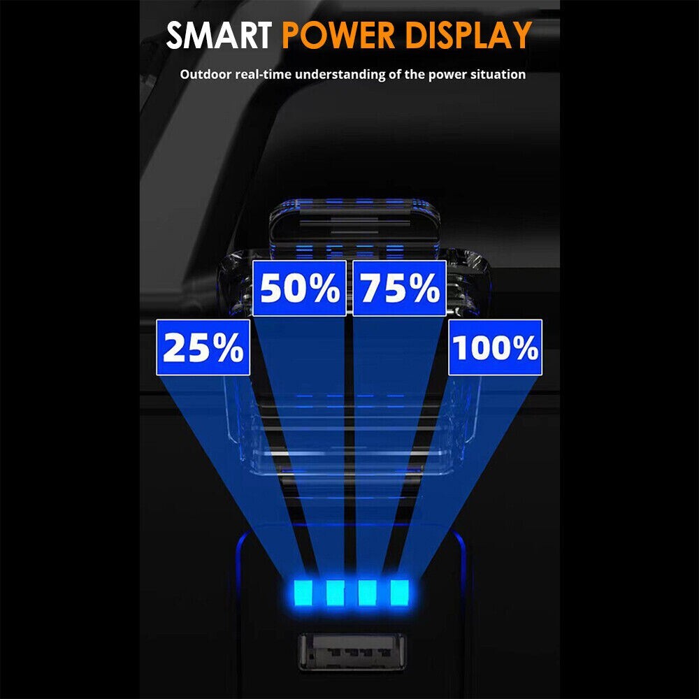 Solar Power LED Camping Lamp Flashlight Tent Light Lantern Rechargeable Battery