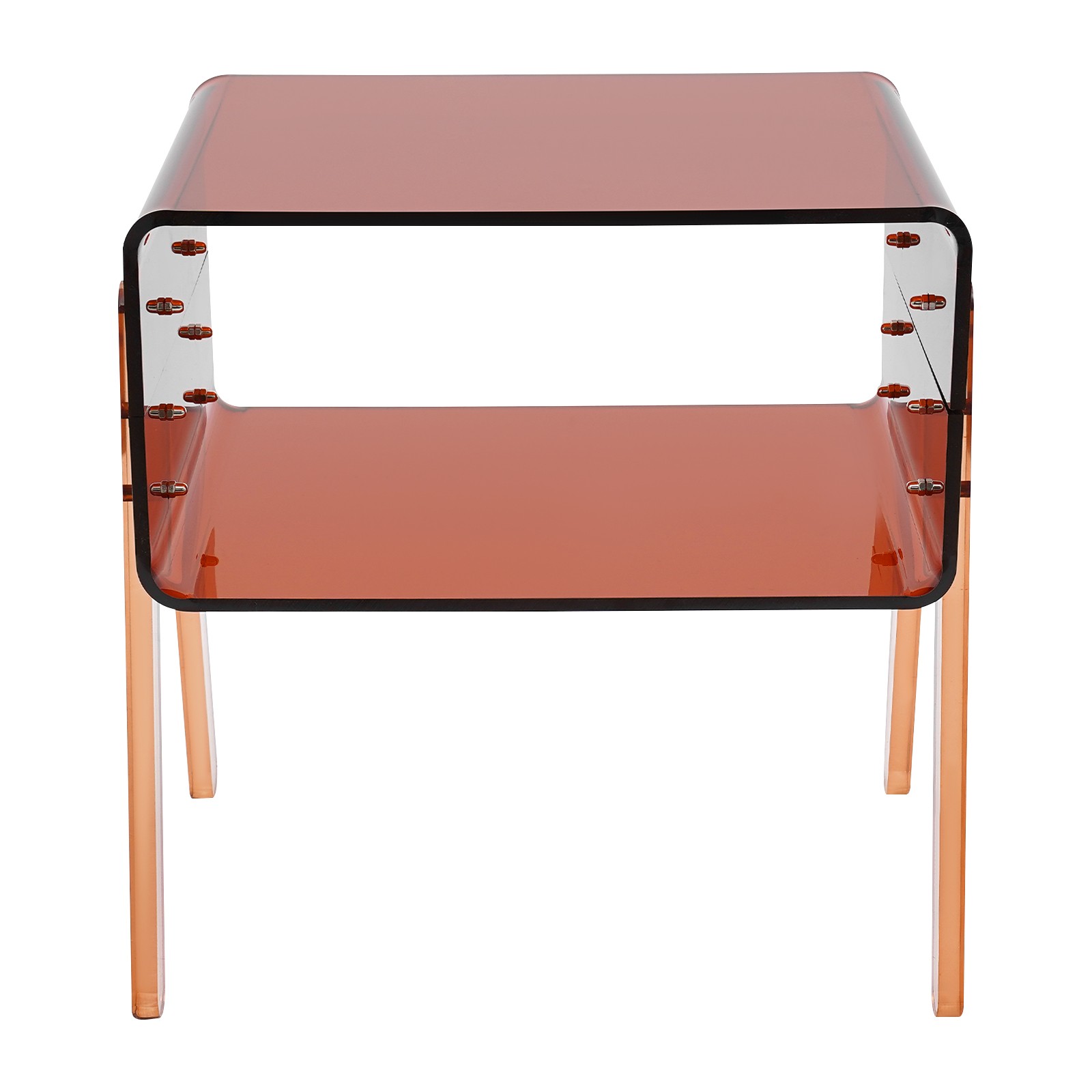Brown Rectangular Side End Table/Night Stand Acrylic Side Table 40*30*43.2cm
