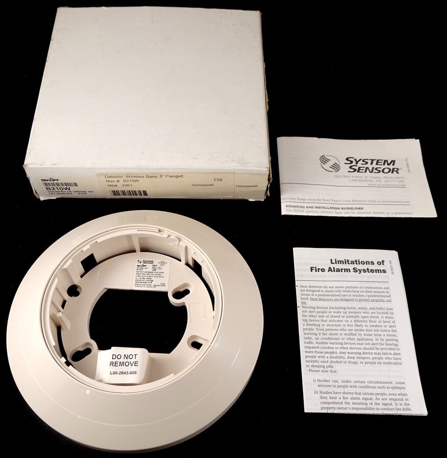 Honeywell Swift B210W Base for Wireless Detectors, New In Box