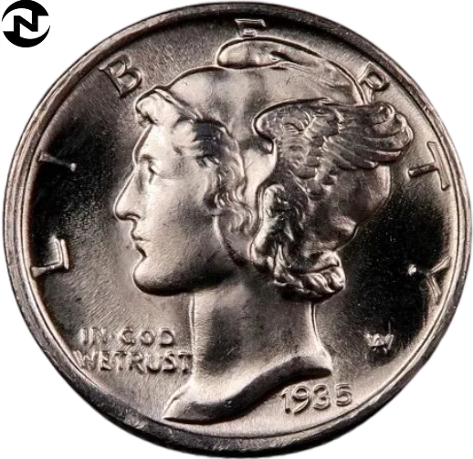 1935-S Mercury Dime ~ Gem BU ~ 90% Silver
