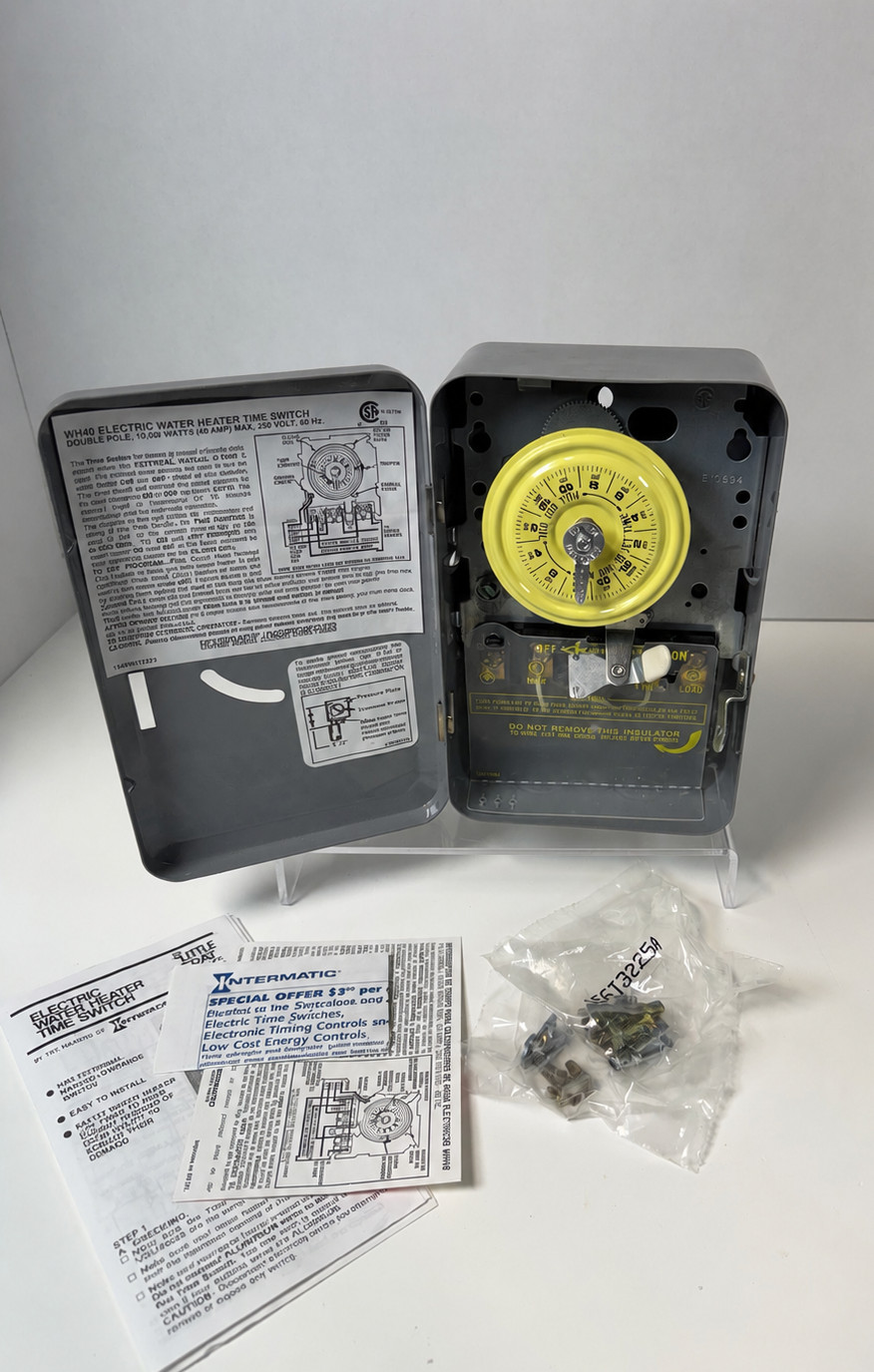 Intermatic WH40 Little Gray Box 40A Water Heater Timer Untested w Hardware