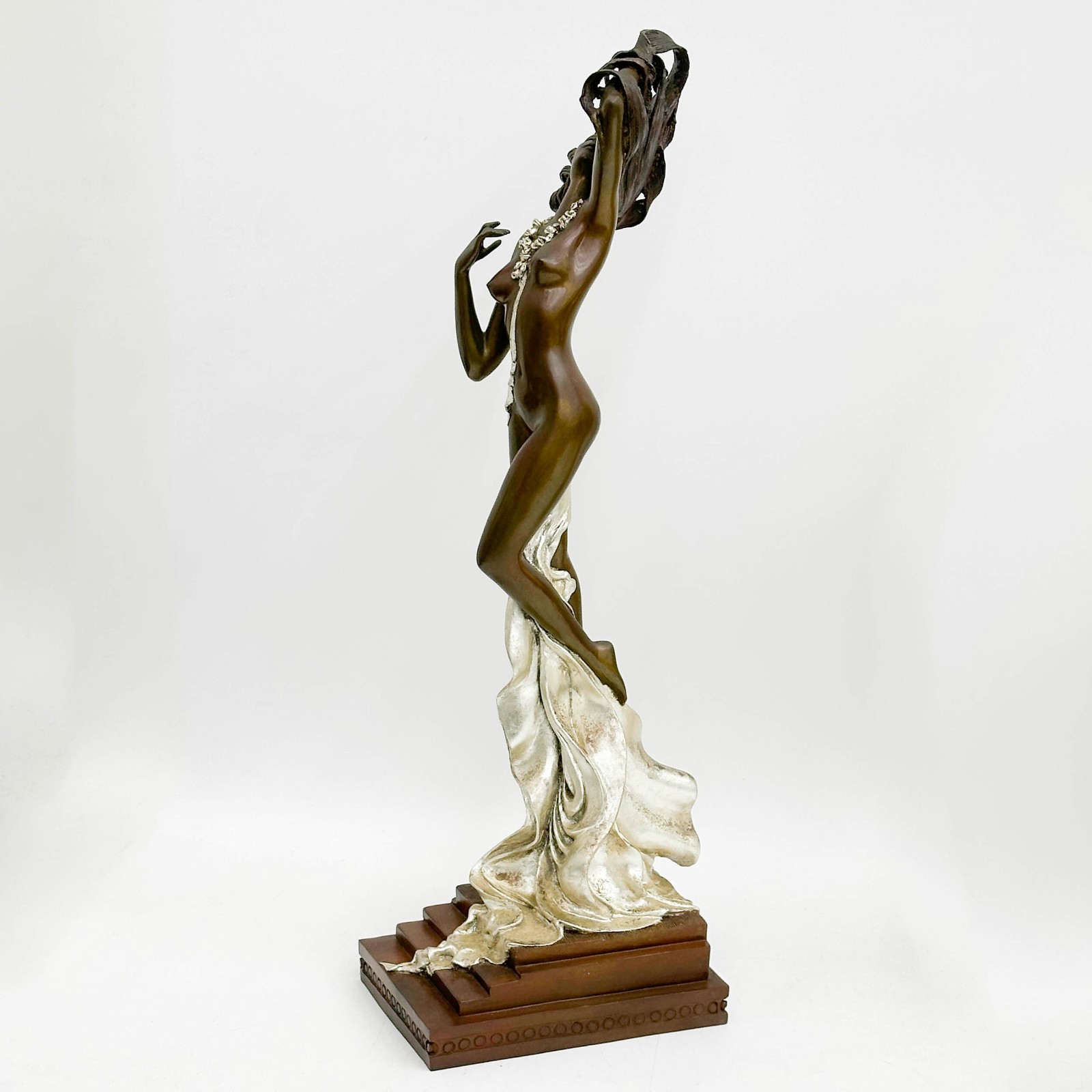 Angelo Basso Italian Primavera Patinated & Leafed Bronze Sculpture Ltd Ed/175
