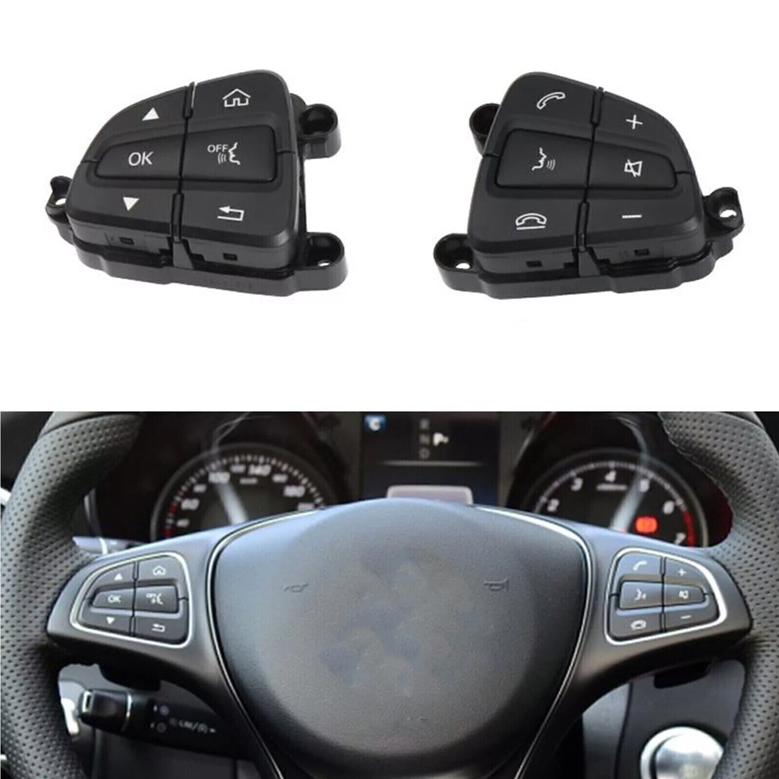 L &R Steering Wheel Right Cruise Control Switch Button for Benz 15-18 W205 C25Tk
